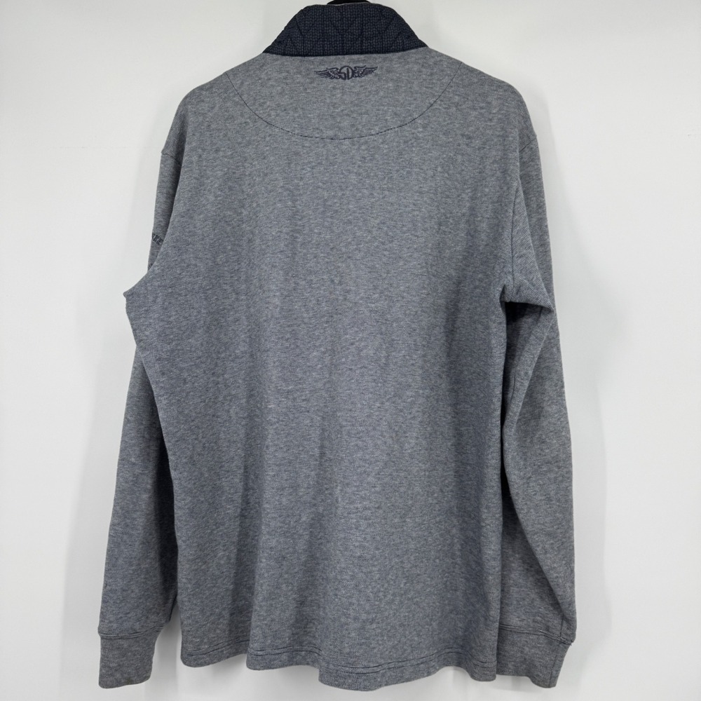 Straight Down Mens Zip Pullover Gray Quilted Chip… - image 2